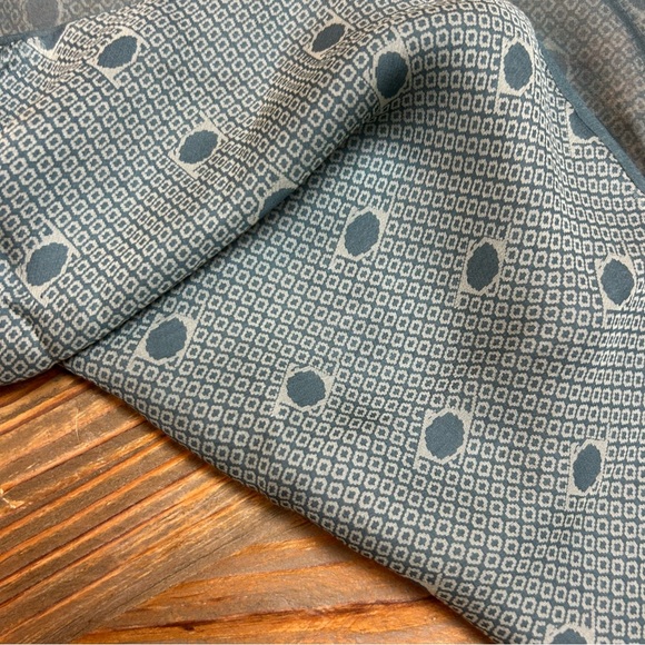 Armani Blue Pattern Silk Scarf - Picture 2 of 8